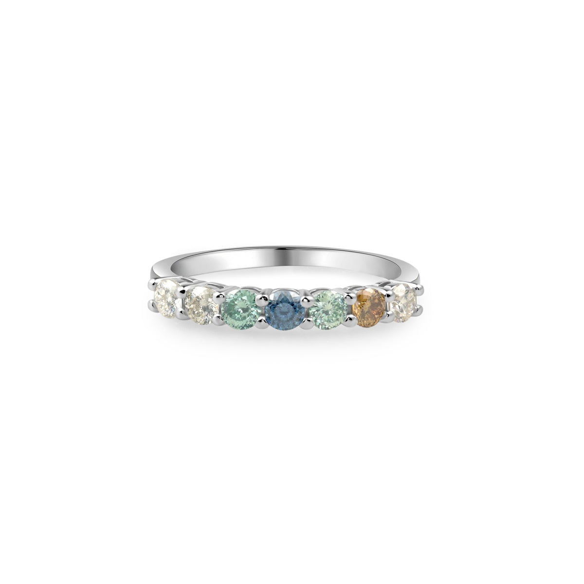 π Aurora 7 Stone Moissanite Diamond Band π